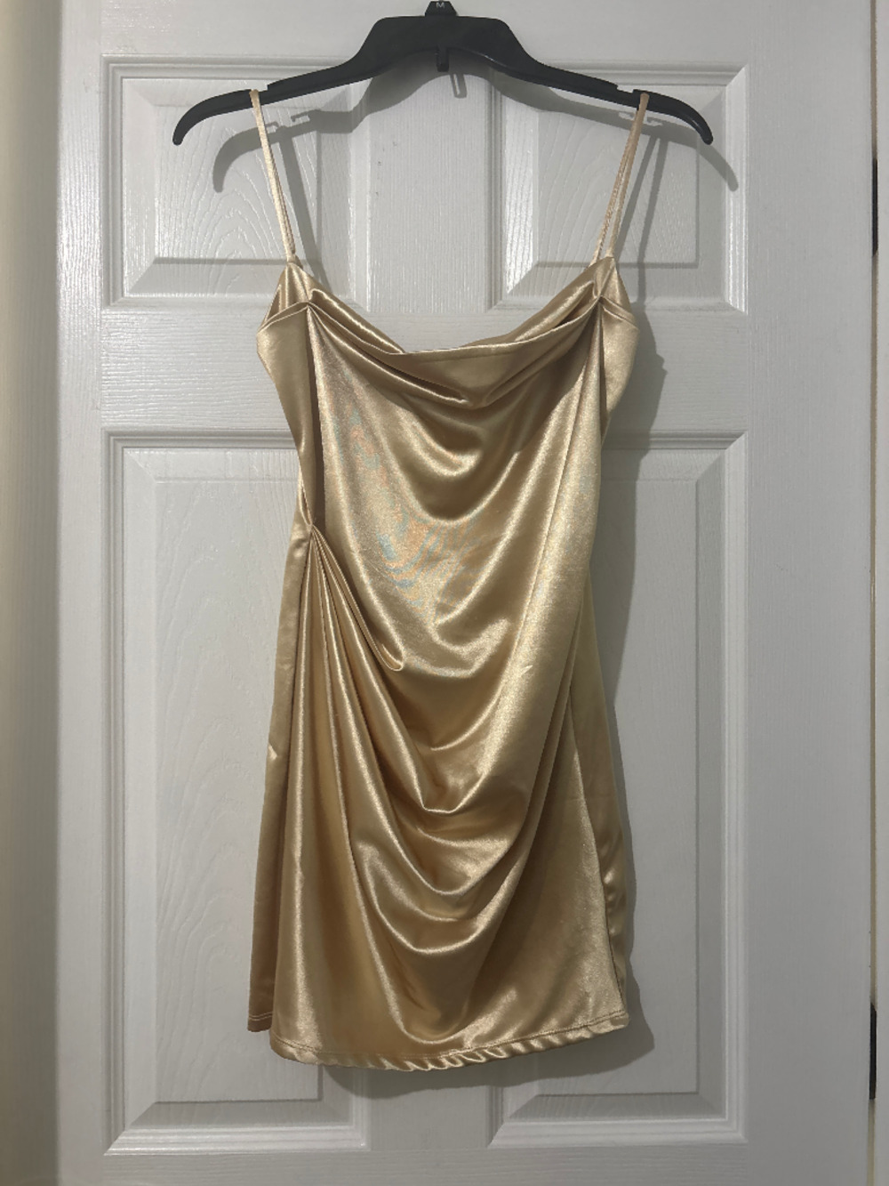 Gold mini dress